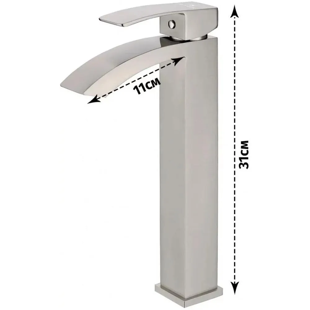 Смеситель для раковины высокий Grocenberg GB3007NK, никель