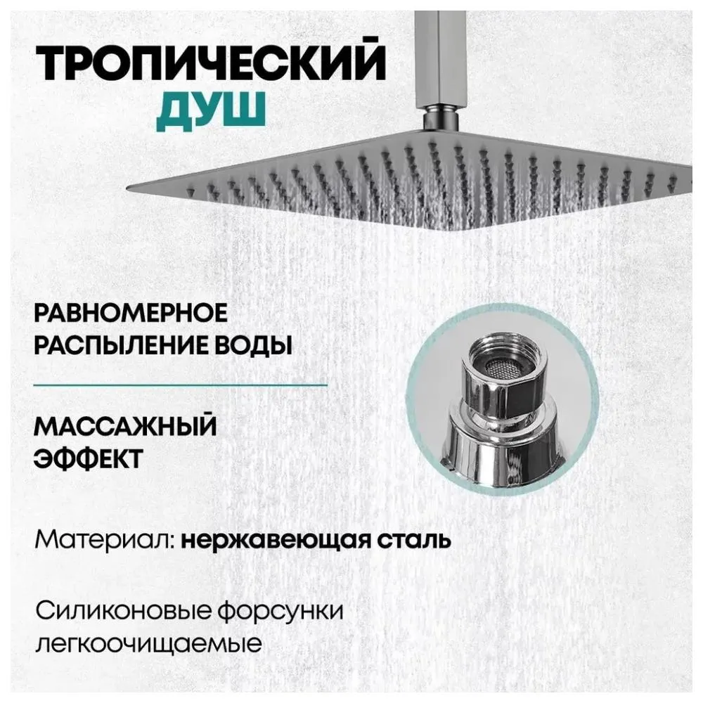 Душевая система встраиваемая (без излива) Grocenberg GB5089BG-4, графит