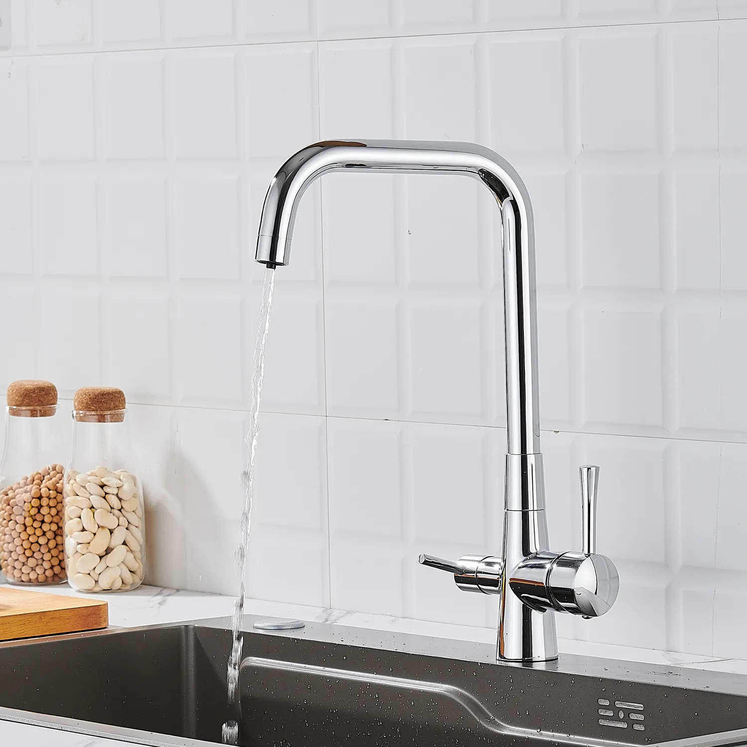 Смеситель для кухни с подключением фильтра Shevanik S528, хром