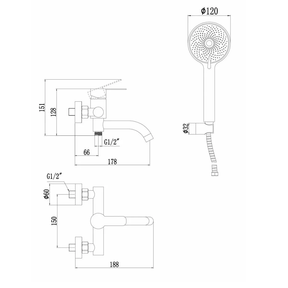 Смеситель для ванны Fmark FS8206C