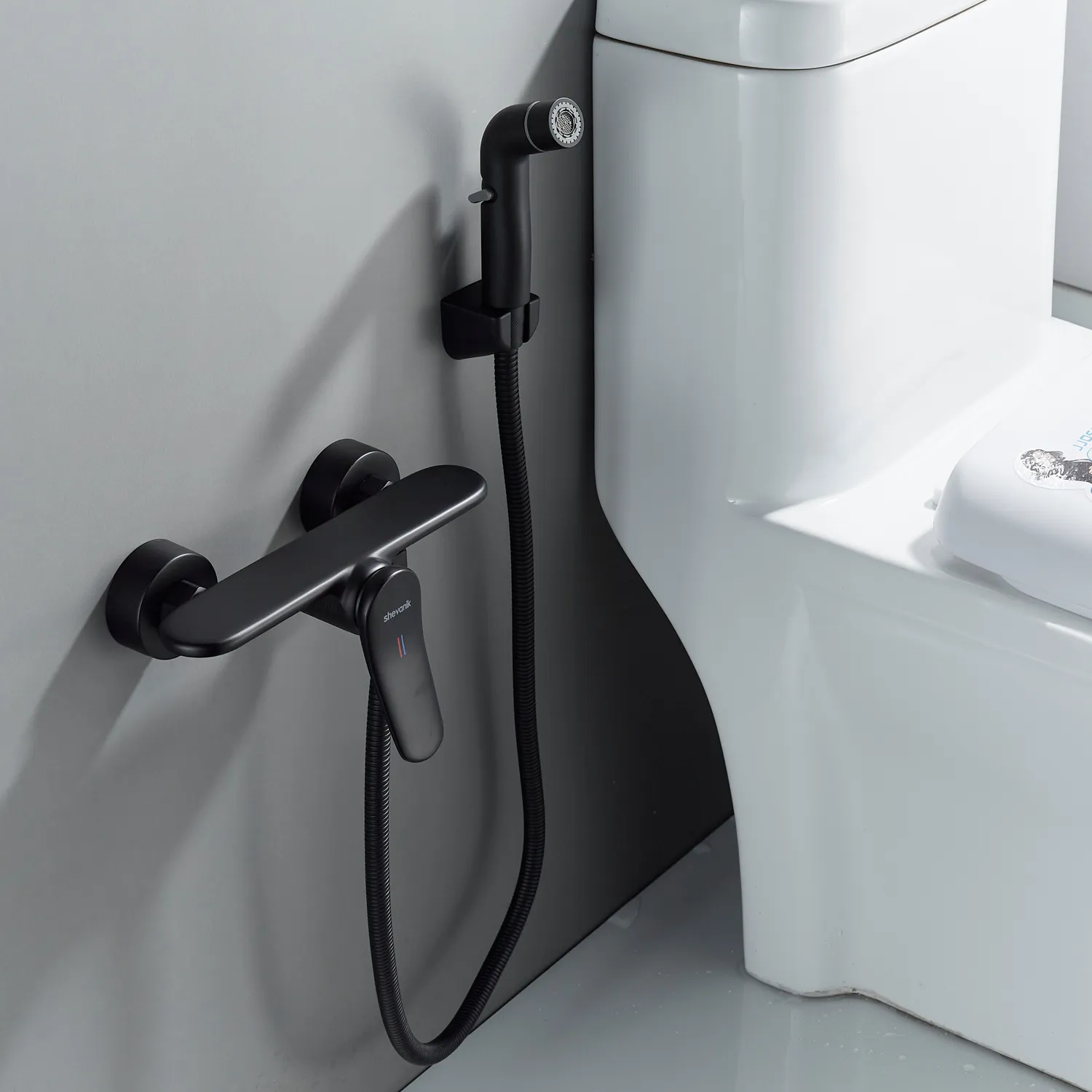Гигиенический душ со смесителем Shevanik S4705H-1, черный