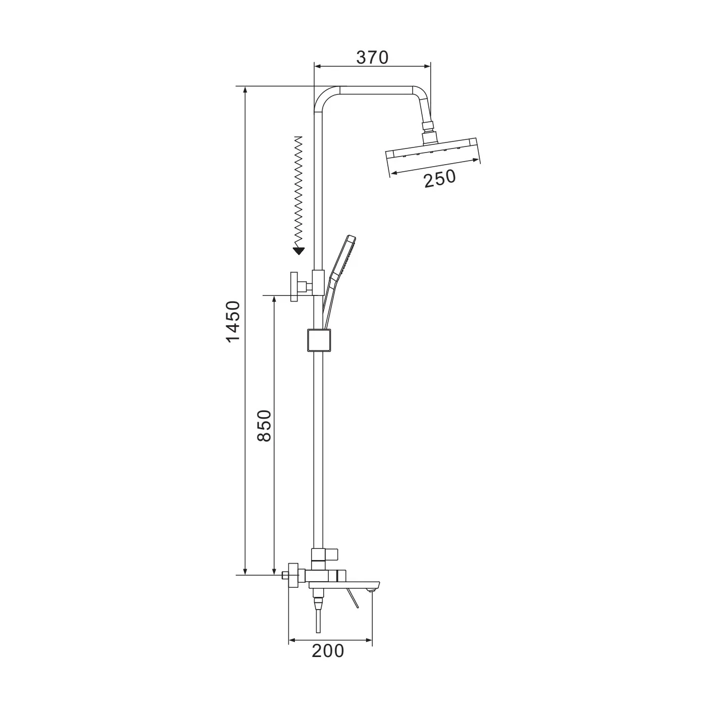 Душевая система Shevanik S4336, хром