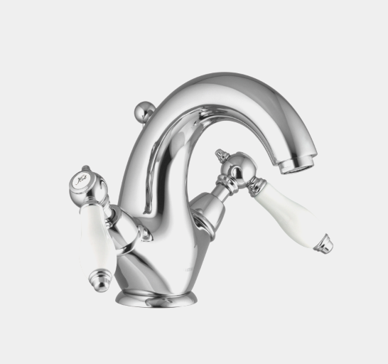 Смеситель для раковины Fima Carlo Frattini Herend, брошированное золото/белый (F5431OS)