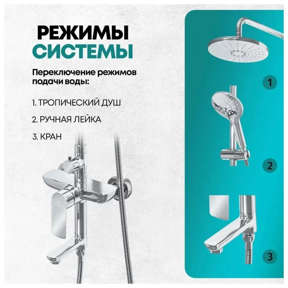 Душевая система Grocenberg GB7009CR, хром