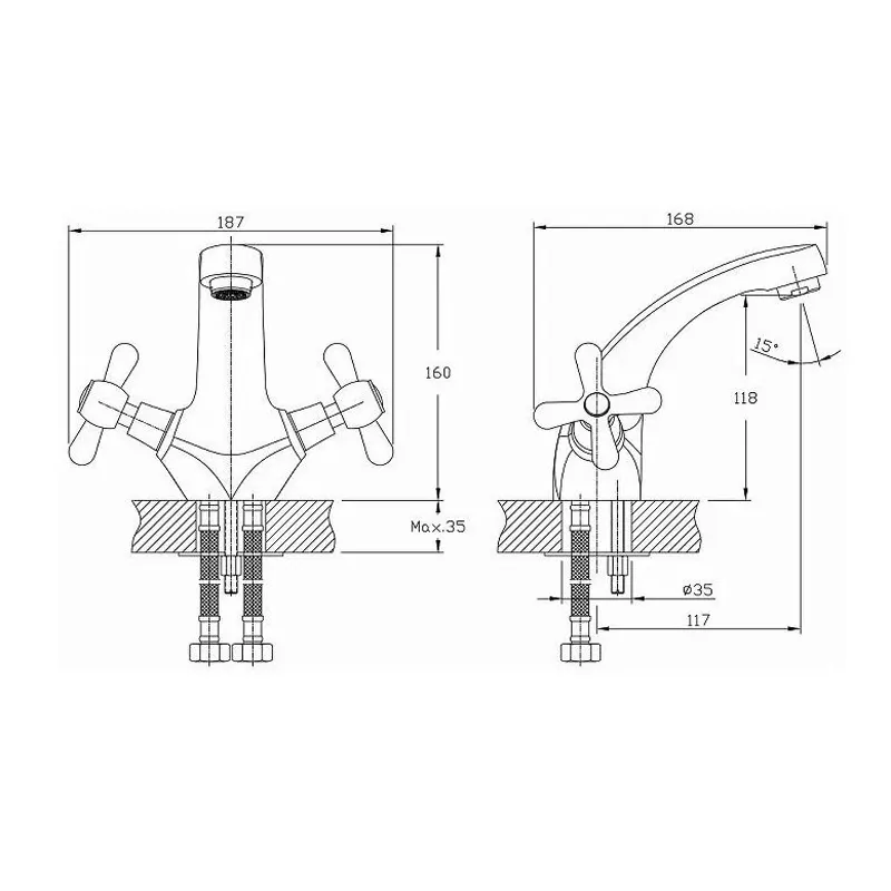 Смеситель для раковины D-Lin D110807, хром
