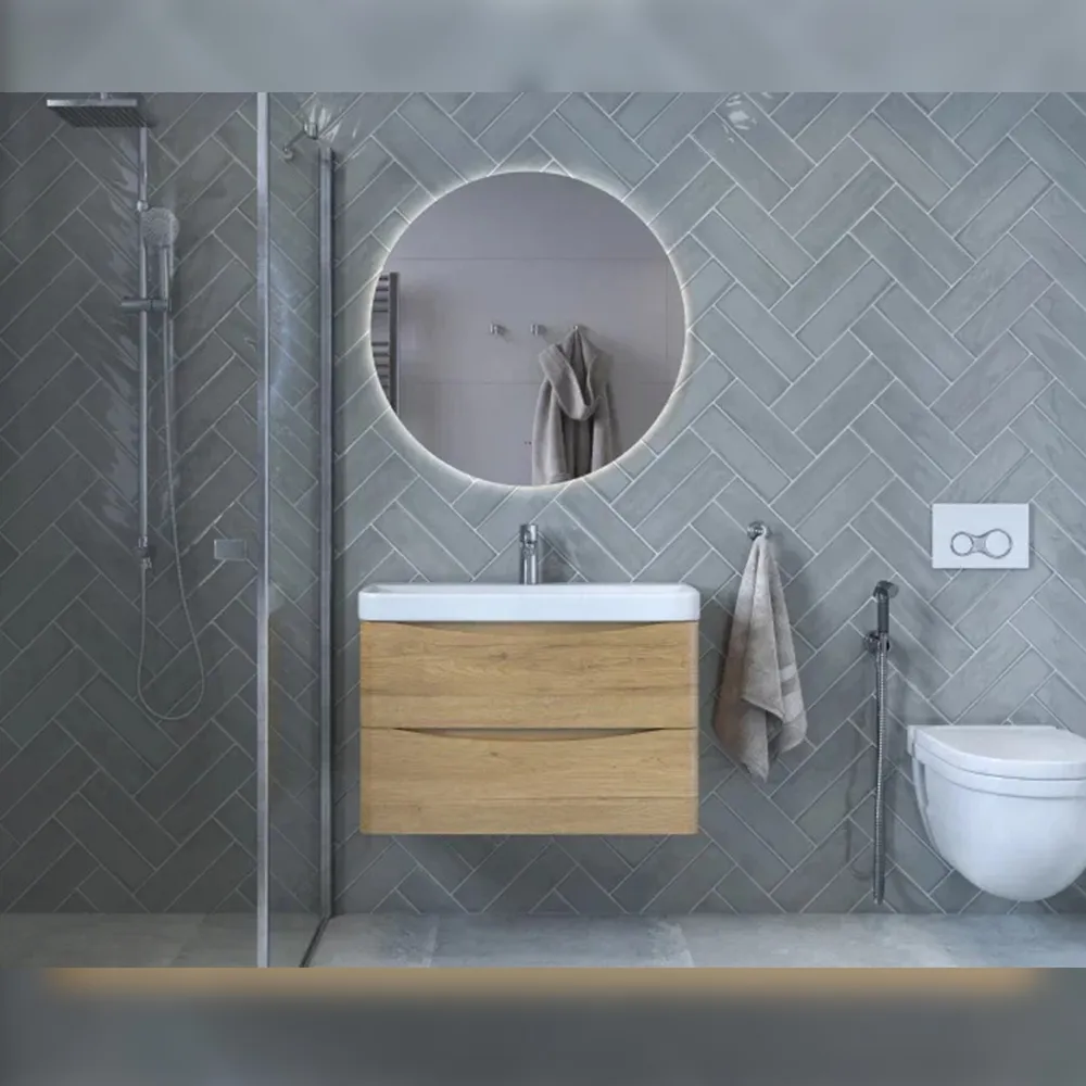 Тумба с раковиной подвесная Velvex Clay tp.CLA.9595.80.2Y дуб верона, 80 см