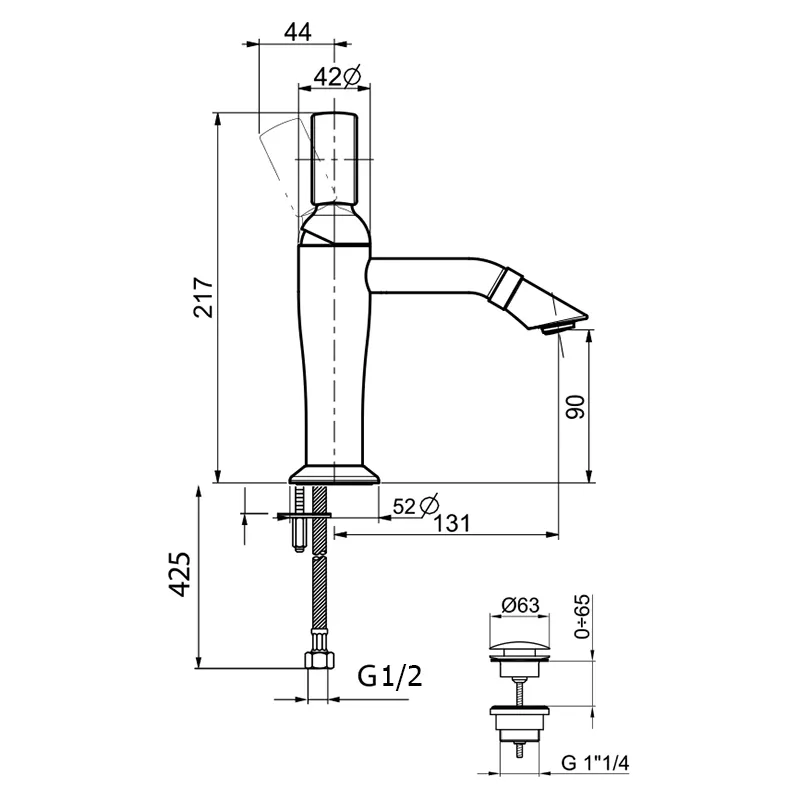 Смеситель для раковины Webert Opera OA830102065, бронза