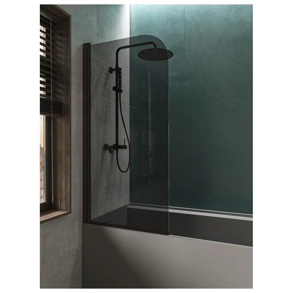 Шторка на ванну распашная Knotlor BS070TG0BL 140х70, черный