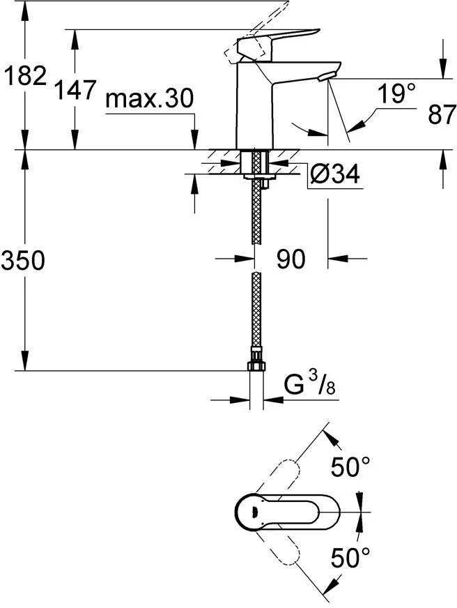 Смеситель для раковины Grohe BauEdge 23330000 хром