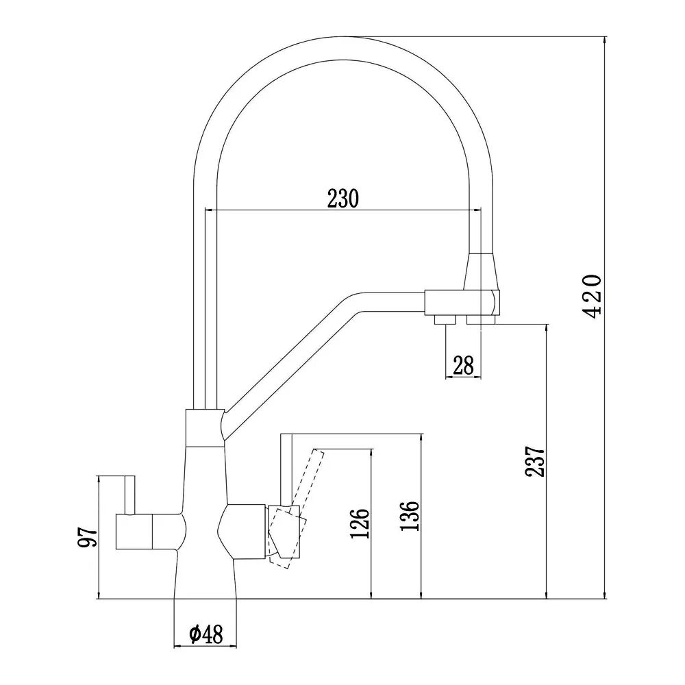 Смеситель для кухни под фильтр питьевой воды Fmark FS0662-XL01