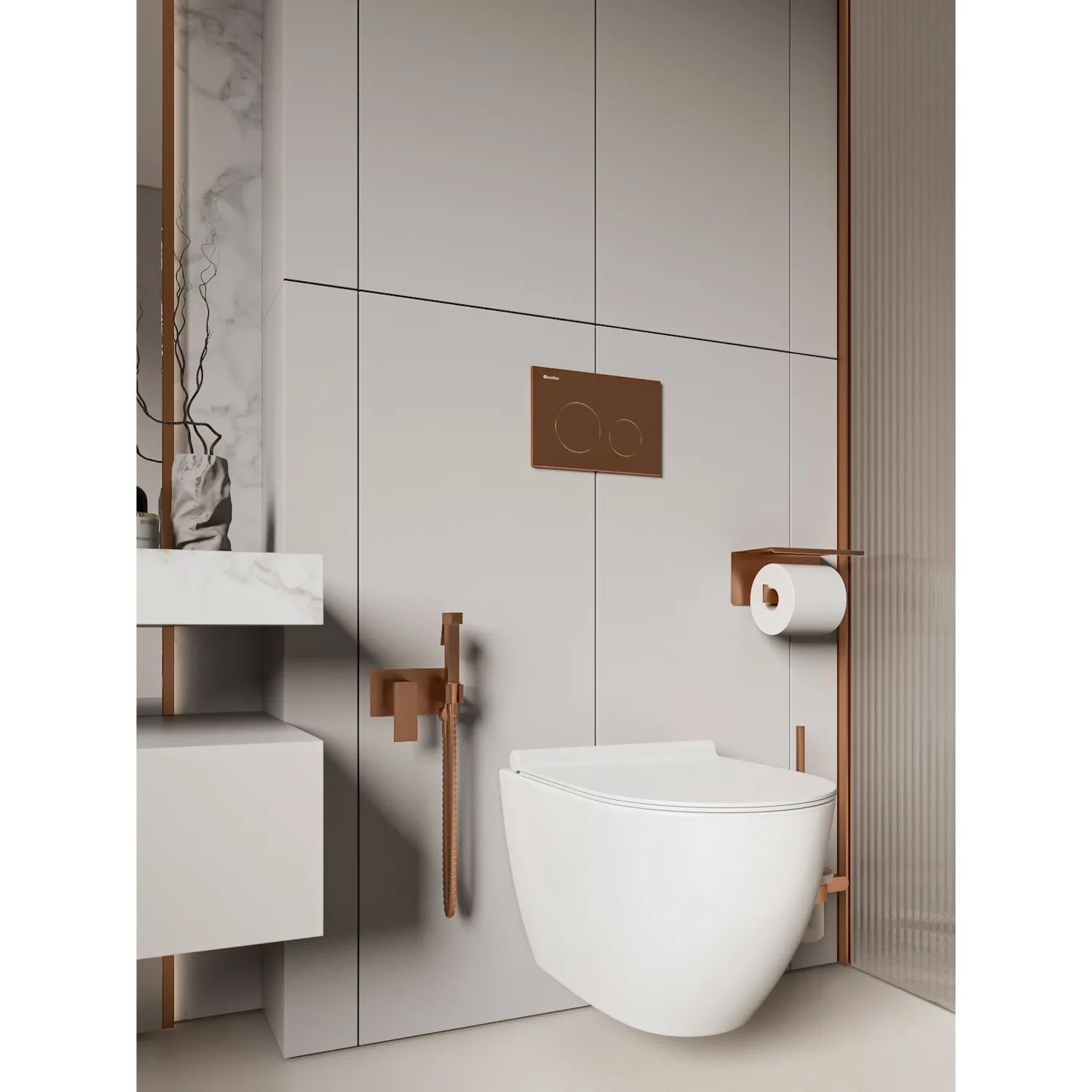 Клавиша смыва KNOTLOR BIS102RB, бронза