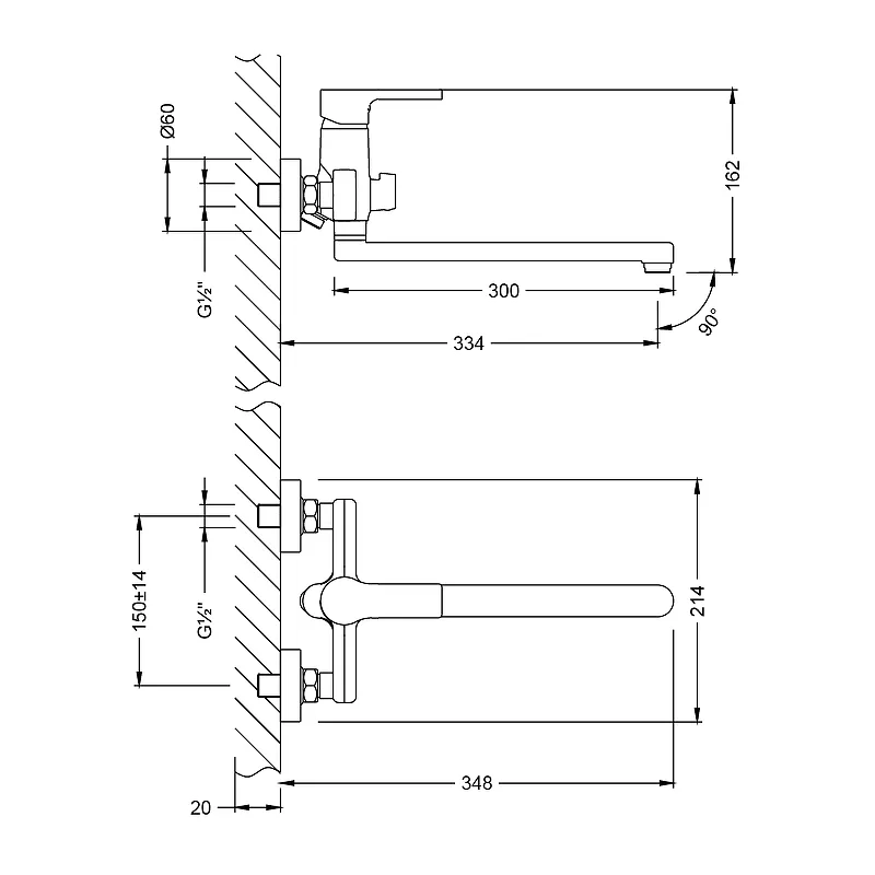 Смеситель универсальный Lemark Aura (LM0651C)
