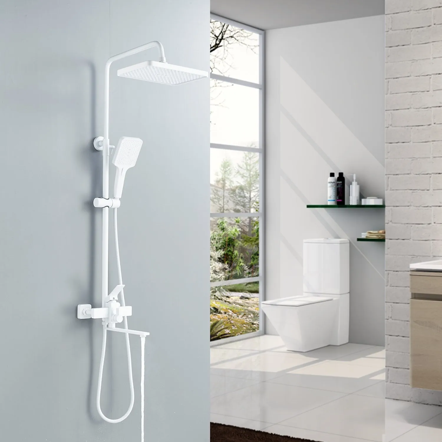 Душевая система Shevanik S6136C, белый