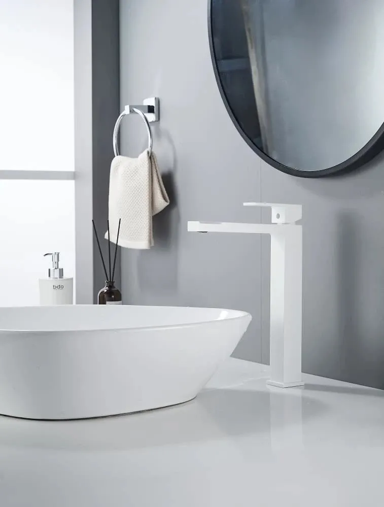 Смеситель для раковины высокий Knotlor KN-24/WY, белый