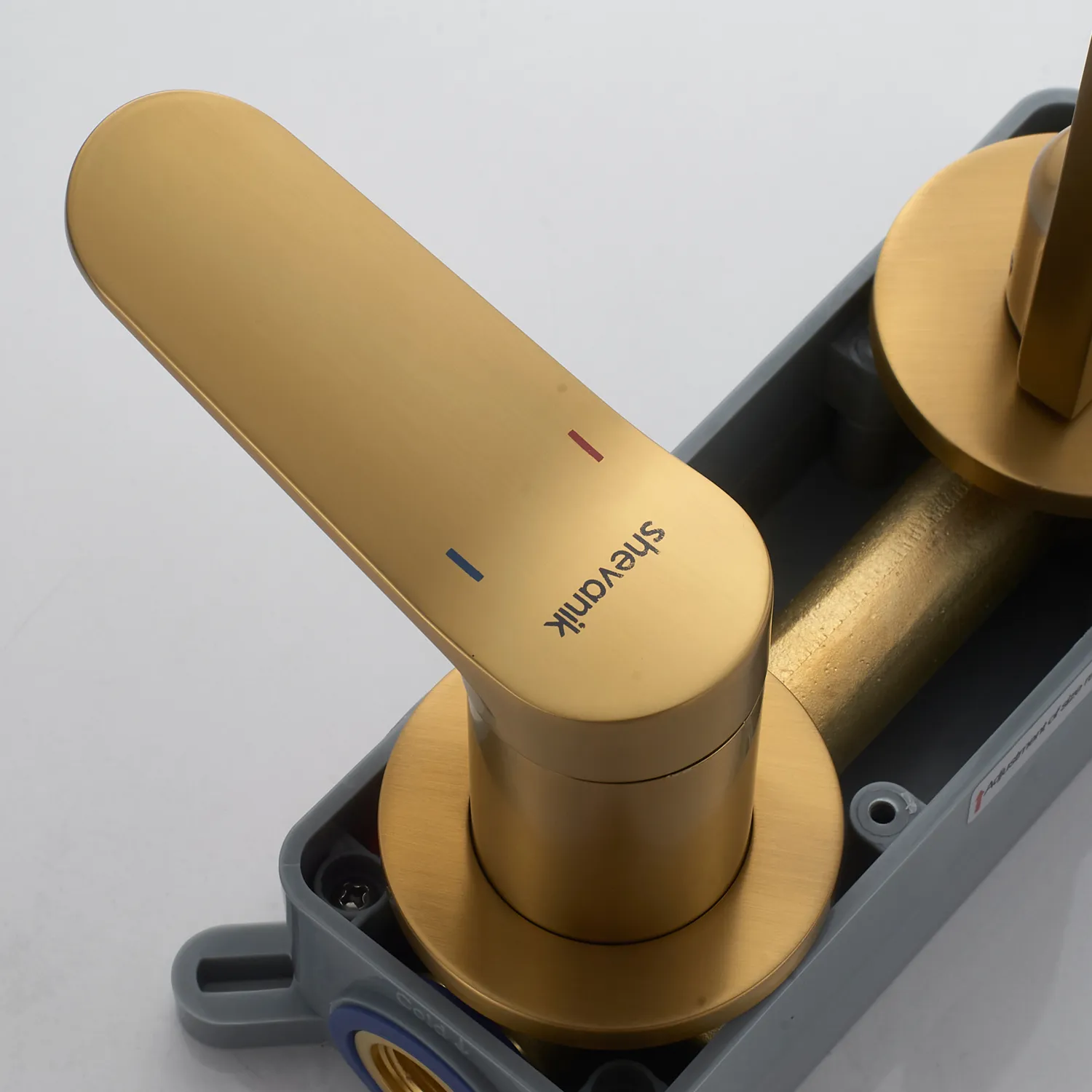 Смеситель для раковины встраиваемый Shevanik S4341G, золотой сатин