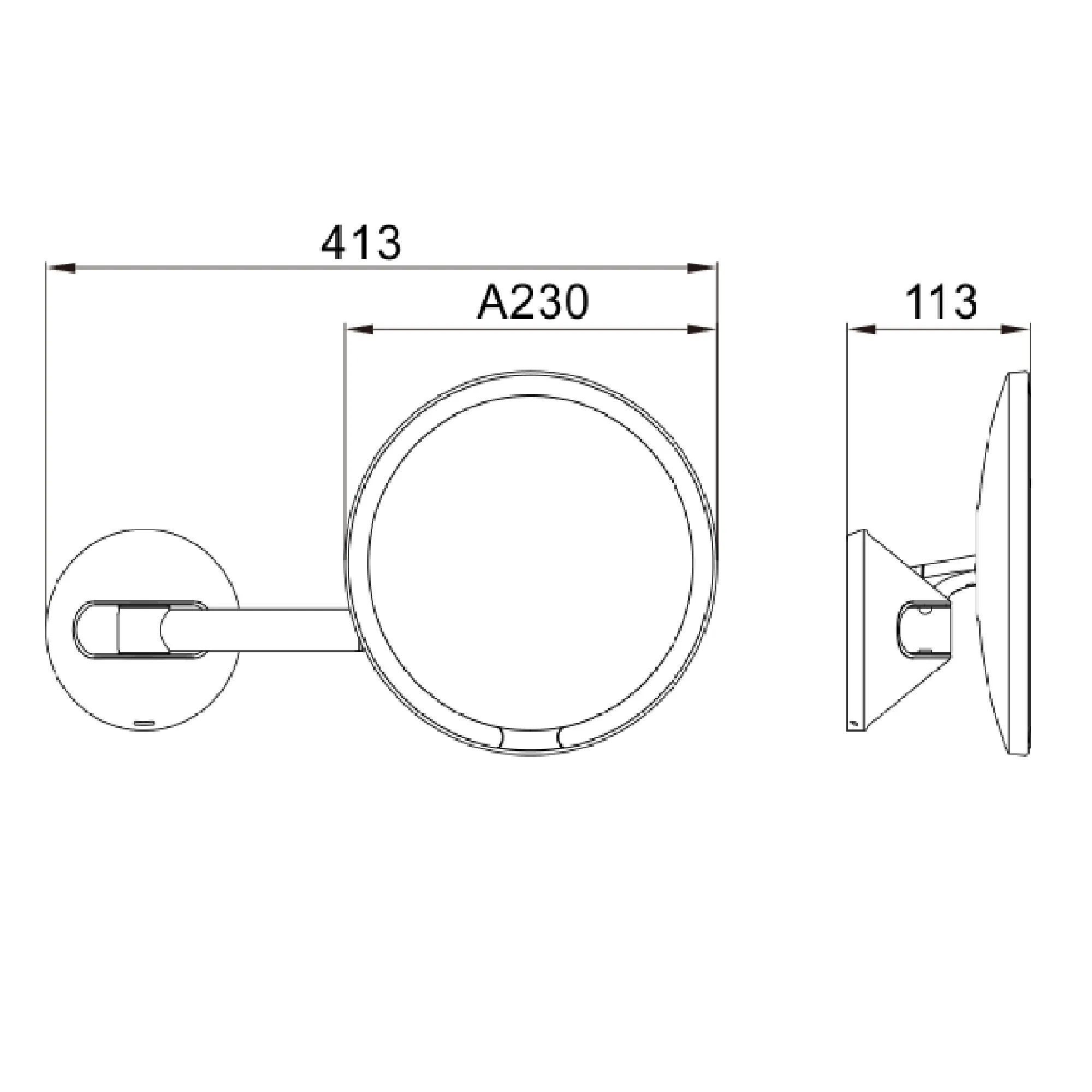 Зеркало настенное с увеличением 5х JAVA S-M8881Q