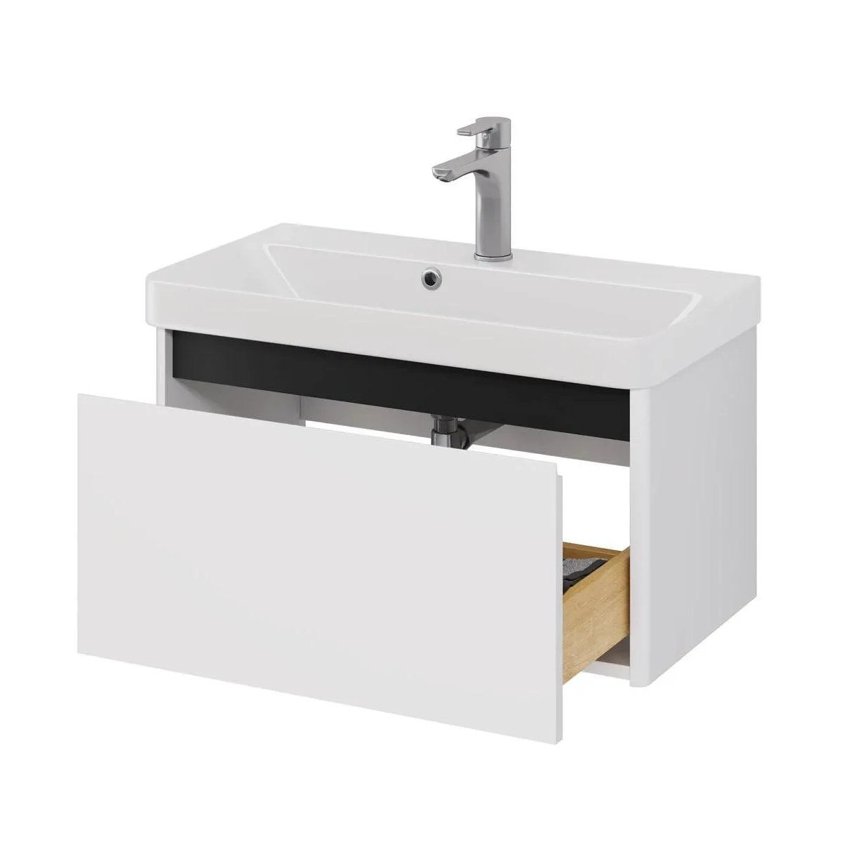 Тумба с раковиной подвесная Dreja Luxury 70 см, белый