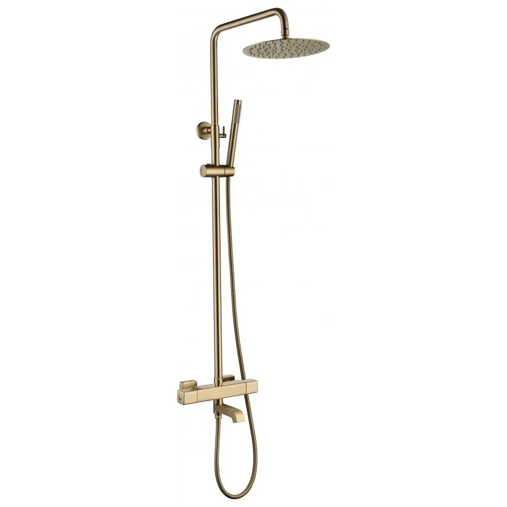 Душевая система с термостатом Grocenberg GB7005MG, матовое золото