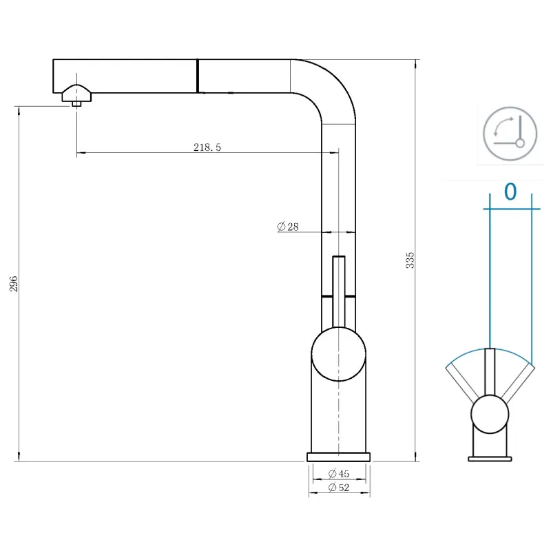 Смеситель для кухни Grandex Aqua Handy-P 902096, сатин