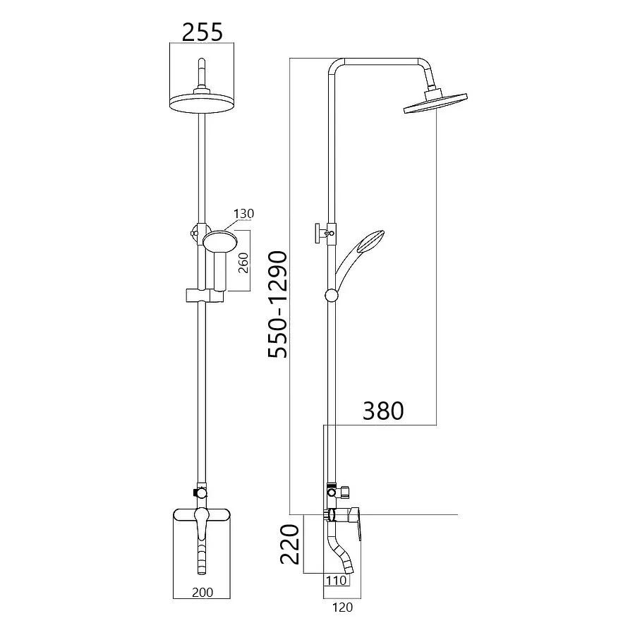 Душевая система Maretti Aria AR21RYN845, хром