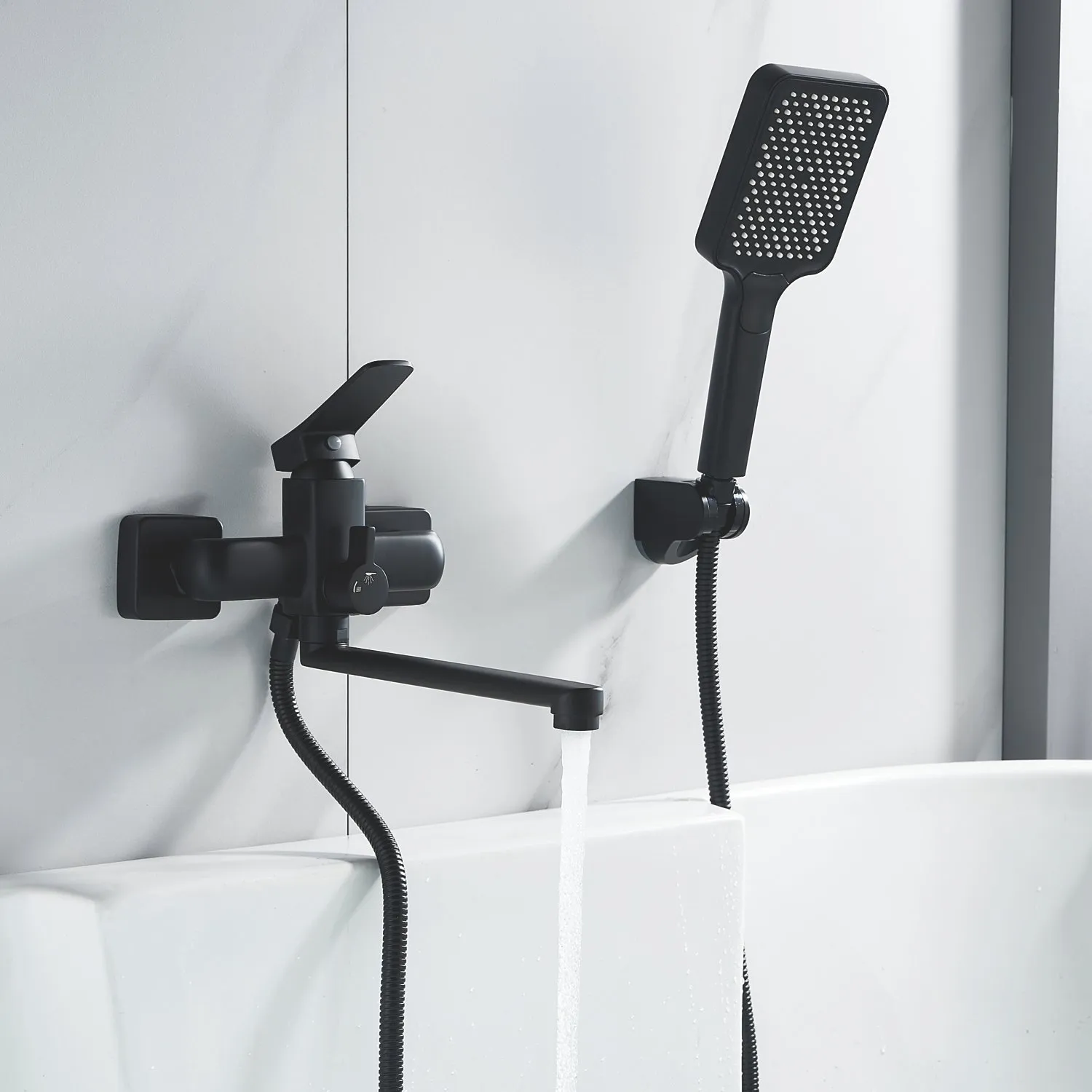 Смеситель для ванны Shevanik S9902H, черный