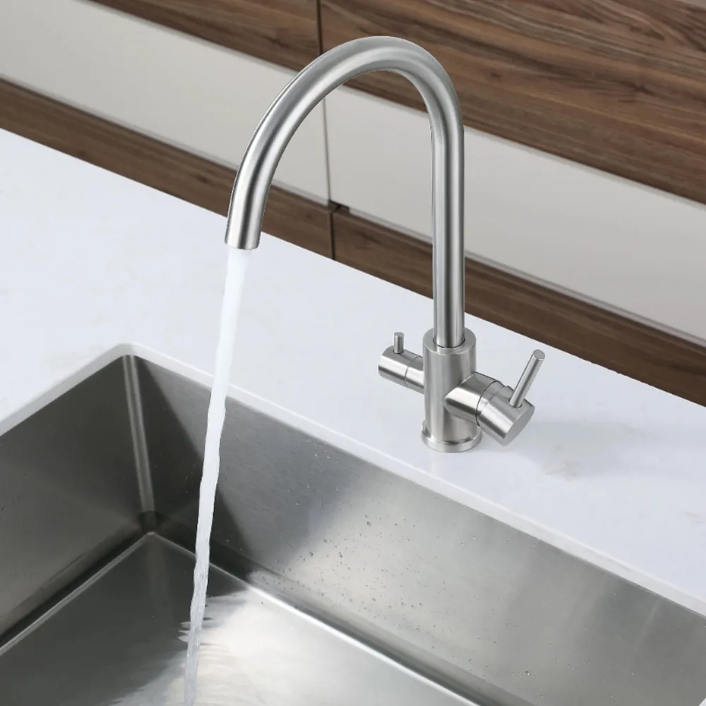 Смеситель для кухни с подключением фильтра GranFest Z-5420, нержавейка