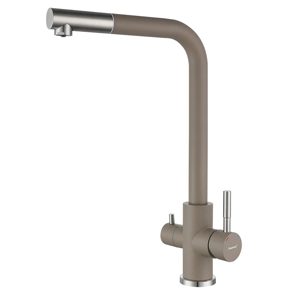 Смеситель для кухни с подключением фильтра GranFest Z-5421, песочный