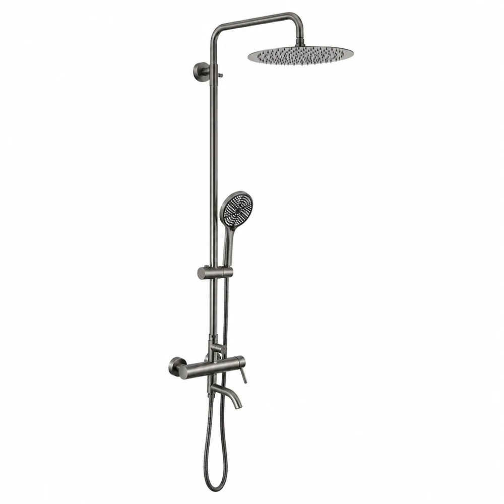 Душевая система FRAP F24807-9, оружейная сталь