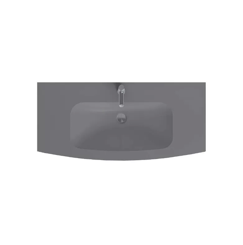 Стеклянная раковина Jacob Delafon Nona EB1885RU-DE4, матовый серый, 100 см, 1 раковина