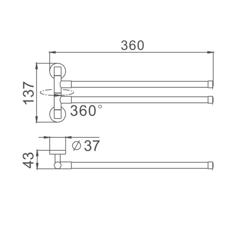 Полотенцедержатель D-Lin D253100, хром