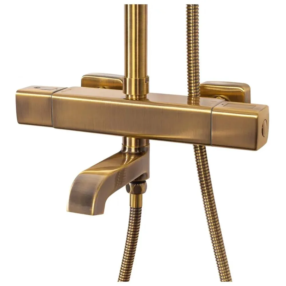 Душевая система с термостатом Hansberge H5085BR, бронза