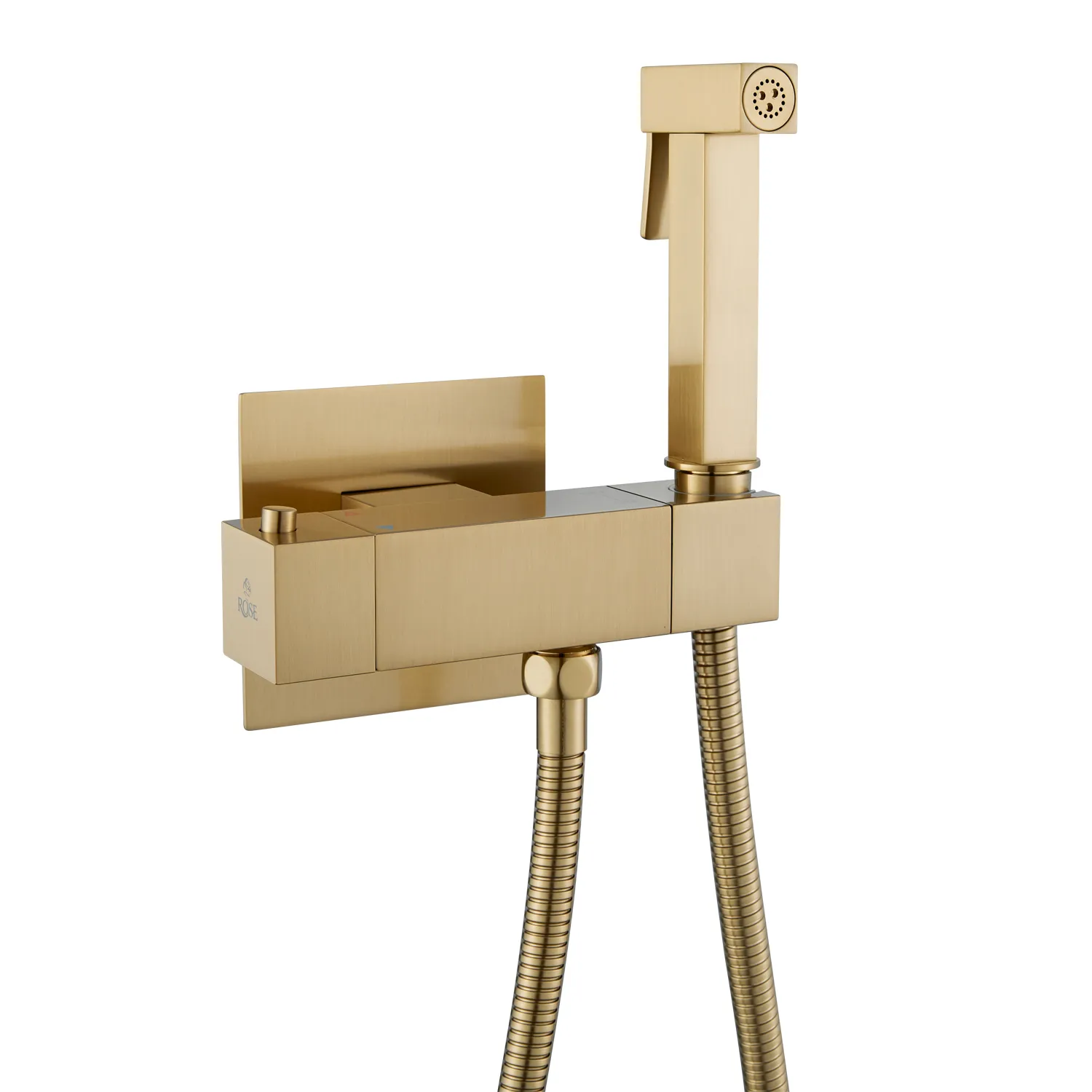 Гигиенический душ с термостатом Rose R965G, золотой сатин