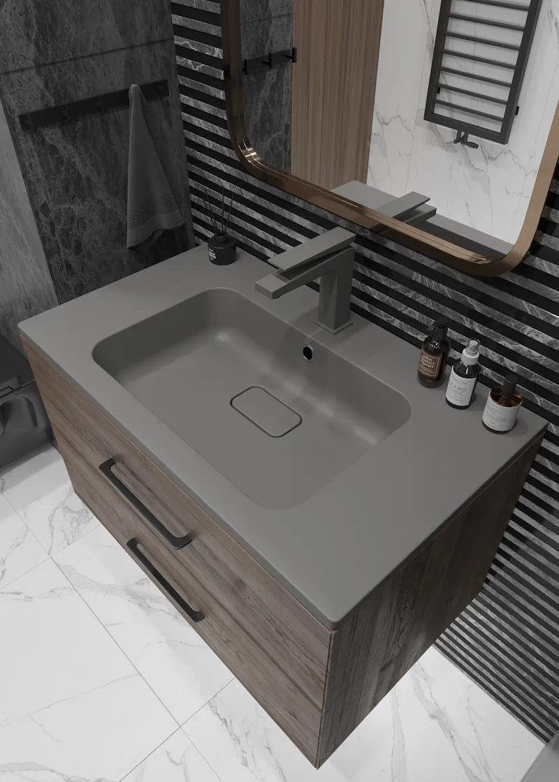 Раковина Florentina Палермо 80 см 10.230.00800.307, серый шёлк