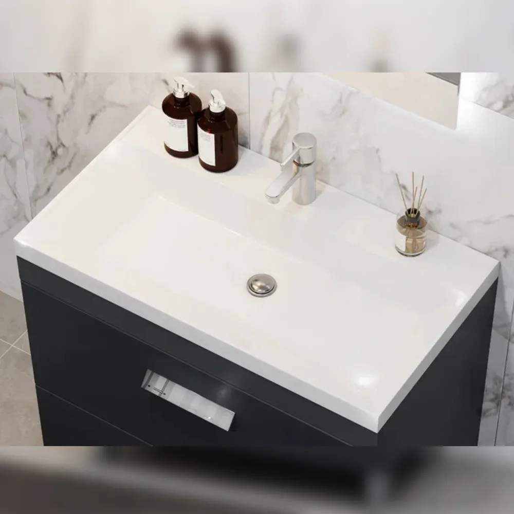 Тумба с раковиной напольная Velvex Orlando tn.ORL.CLA.80.2Y графит, 80 см