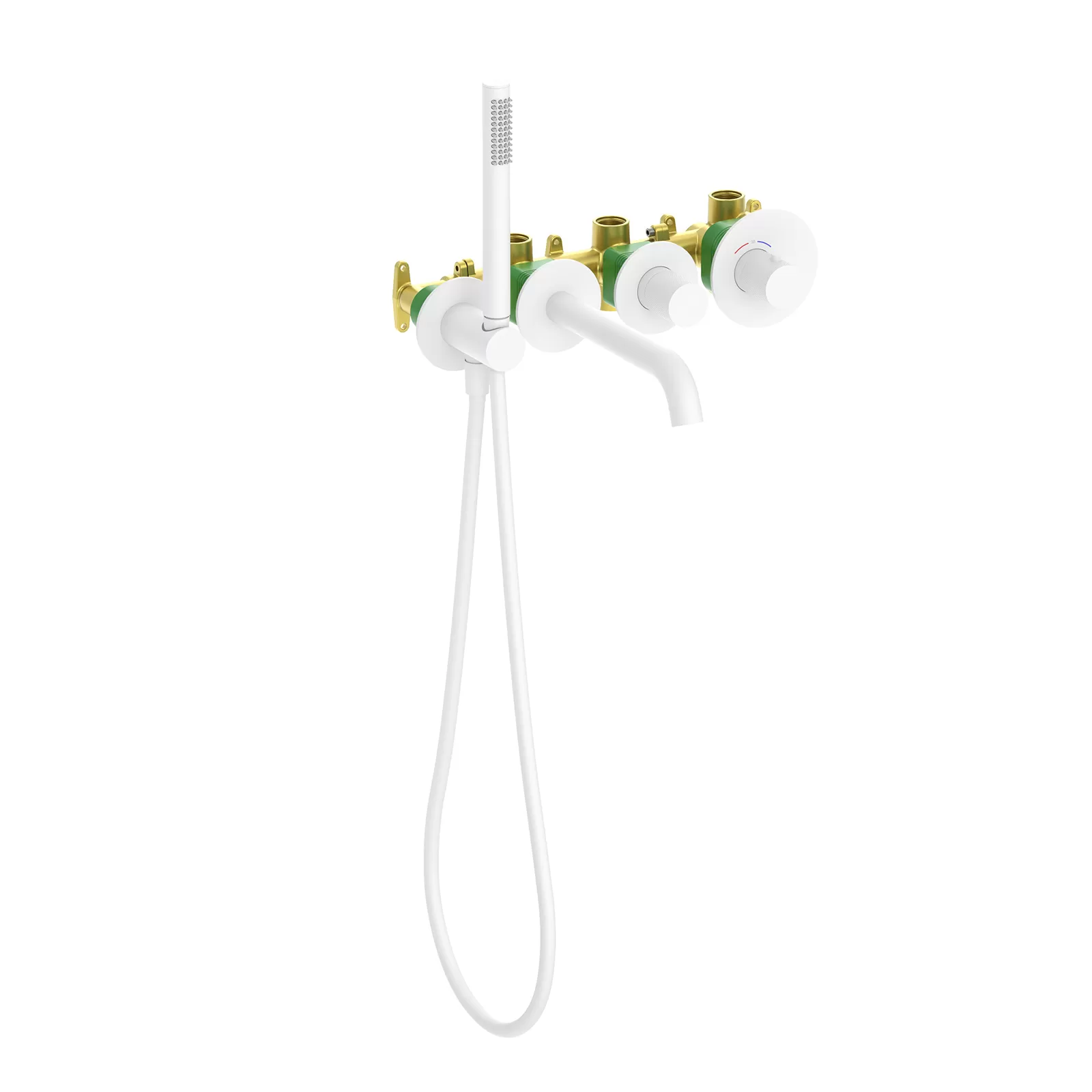 Смеситель встроенный для ванны с душем с термостатотом Timo Saona белый матовый (2324/16YSM)