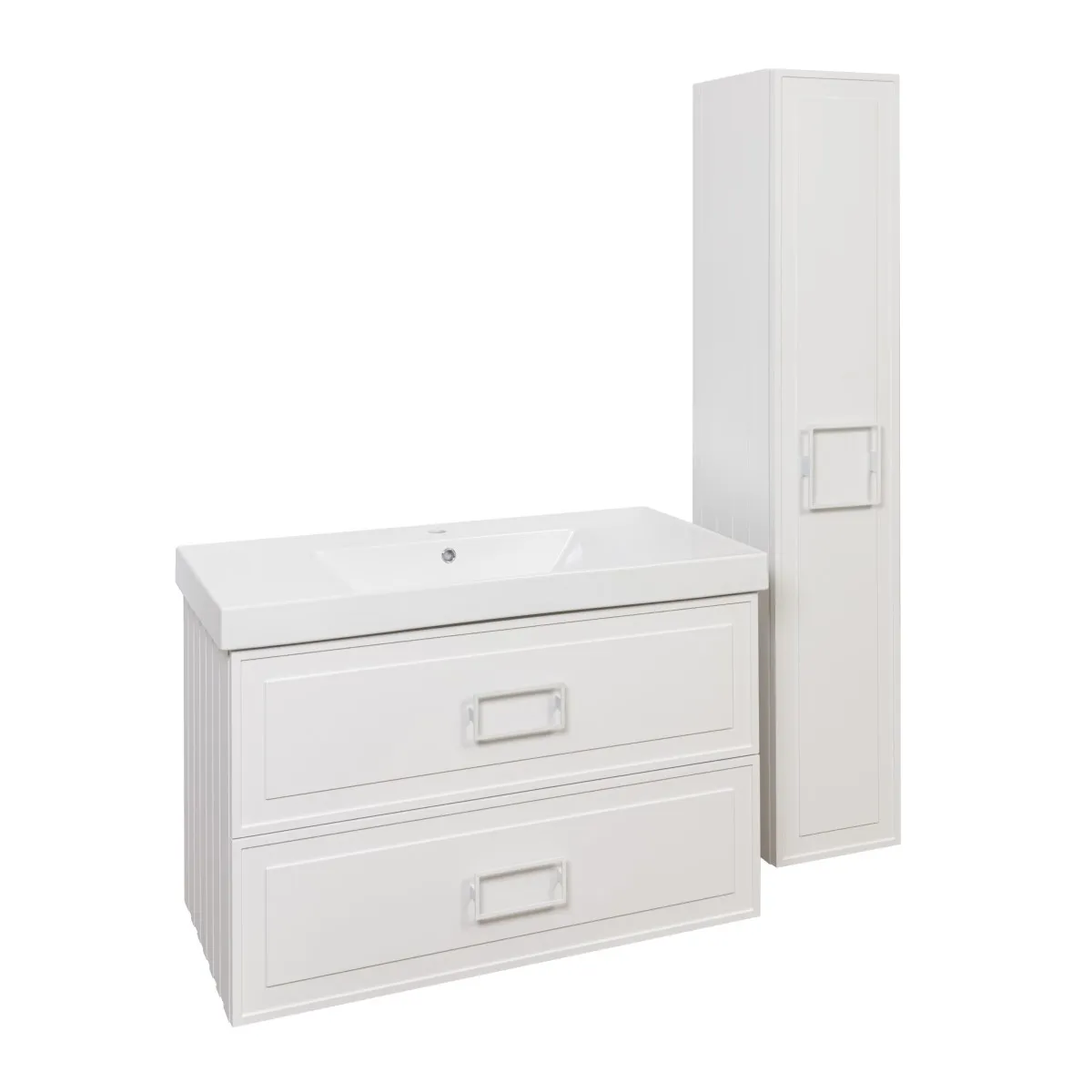 Тумба под раковину подвесная La Fenice Cubo TWIN FNC-01-CUB-B-100-2, белая