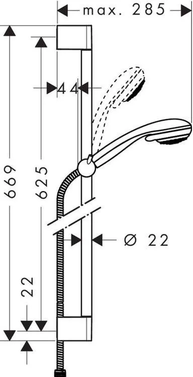 Душевой гарнитур Hansgrohe Crometta 85 мulti/Unica’Crometta 65cm 27767000