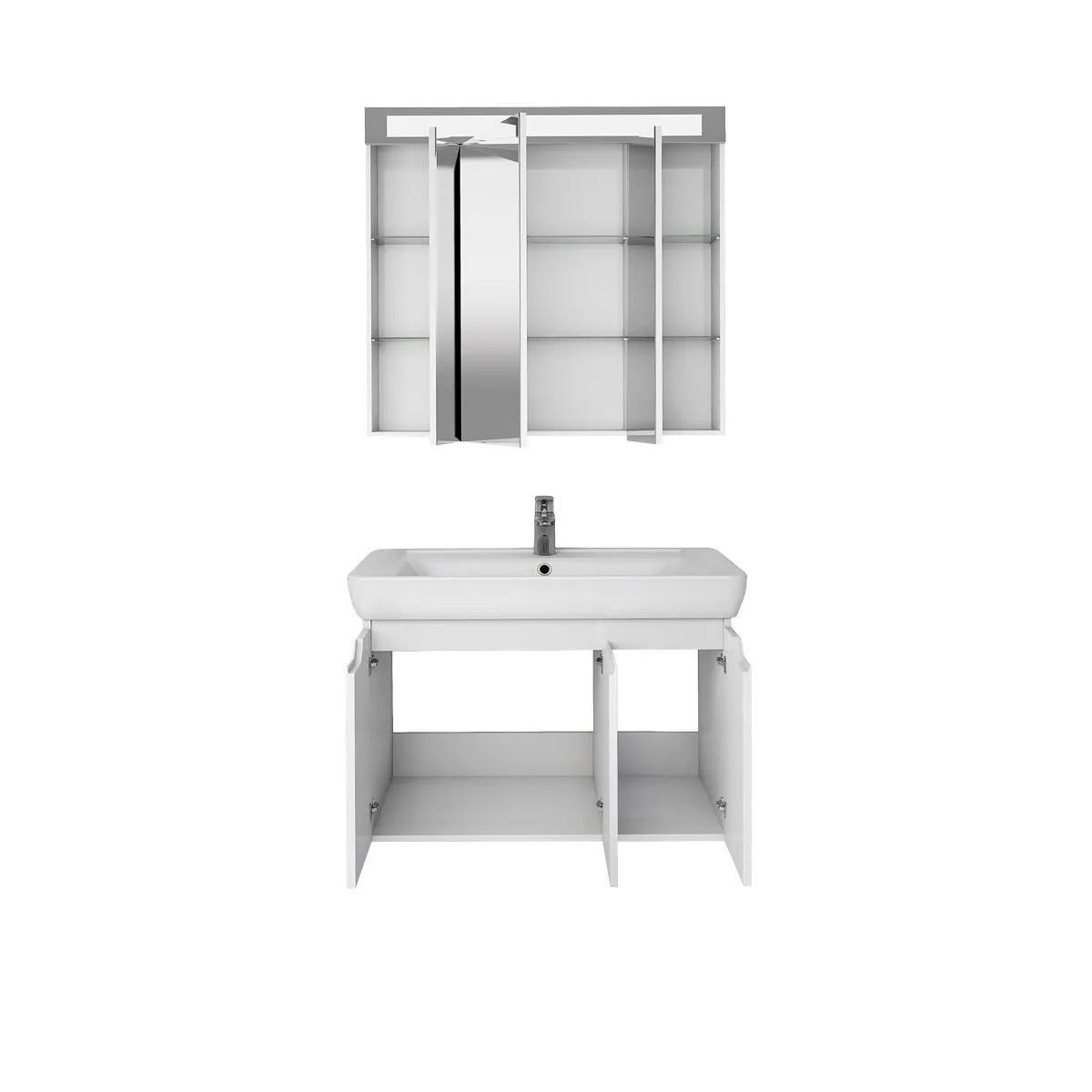 Тумба с раковиной подвесная Dreja Q(D) 80 см, белый