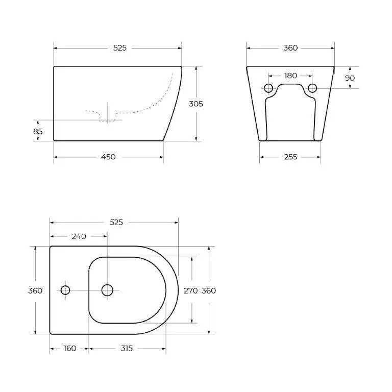 Биде подвесное BelBagno Marino, белый (BB105BH)