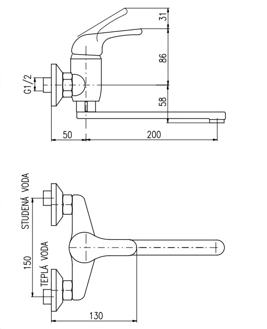Смеситель универсальный Rav Slezak Sazava SA001.5/23
