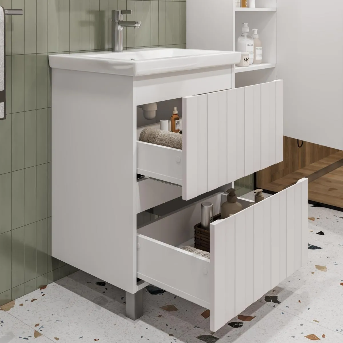 Тумба с раковиной напольная VIGO Finlay tn.FIN.COM.60.2Y, 60 см