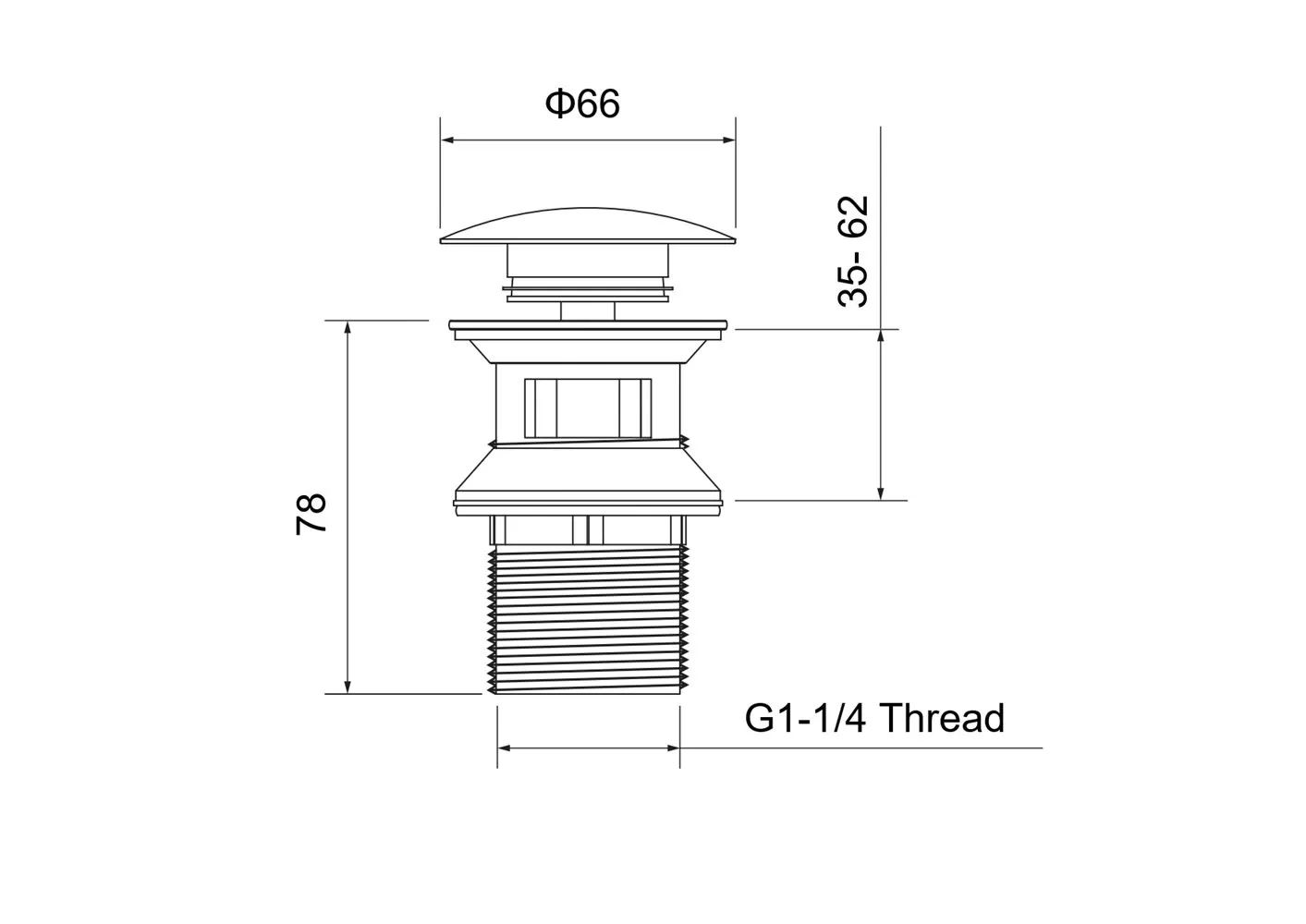 AQ6002BG сливной набор для раковины Push-open с переливом, крышка круглая, шлиф. золото