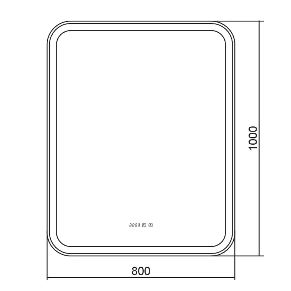Зеркало Silver Mirrors Стив 800х1000 - 3 вертикальный (двойной подогрев, часы, сенсорный выключатель)