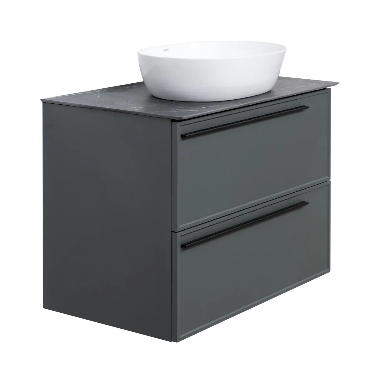 Тумба под раковину подвесная La Fenice Elba TWIN FNC-01-ELB-G-90-2, серо-зеленая