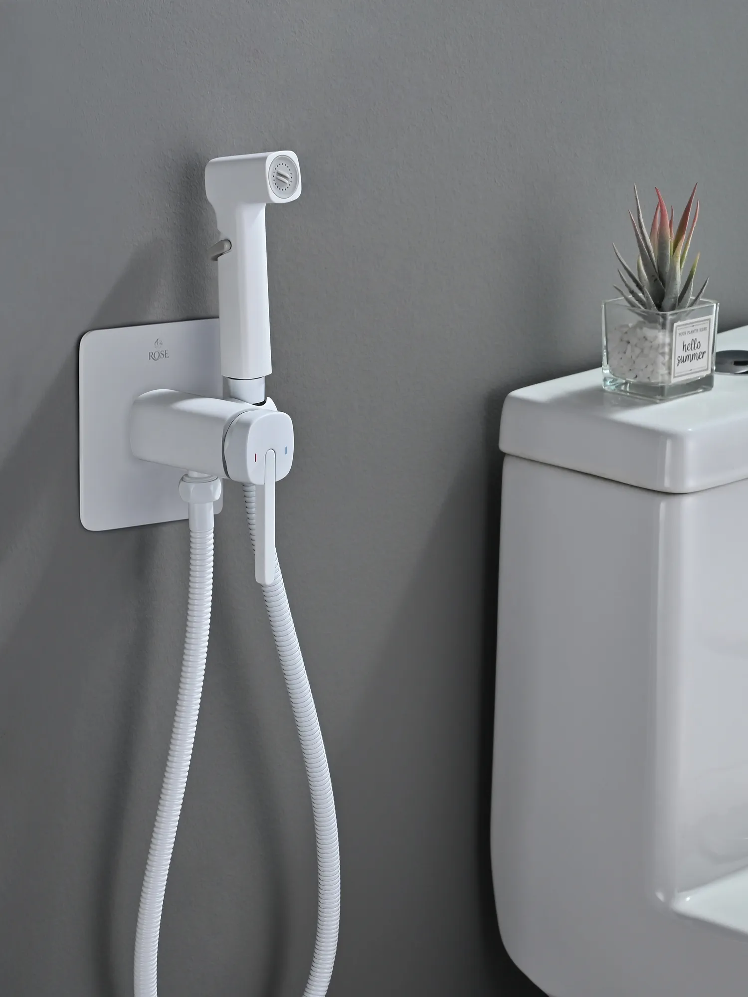 Гигиенический душ со смесителем Rose R245C, белый