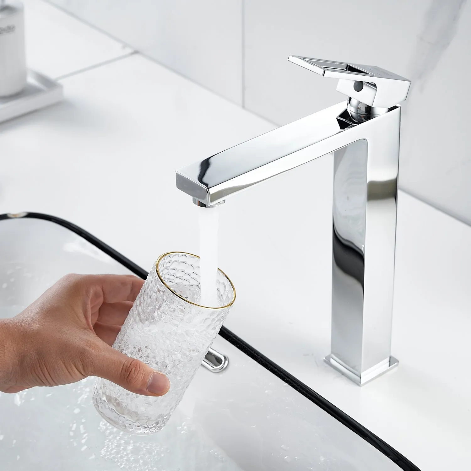 Смеситель для раковины высокий  Raffine F1196, хром