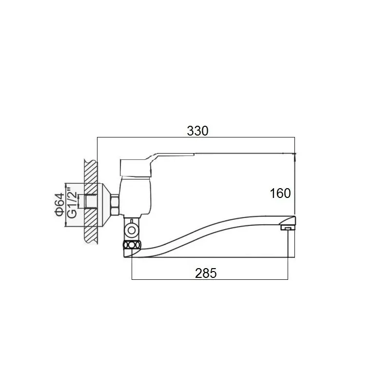 Смеситель для ванны D-Lin D140403, хром