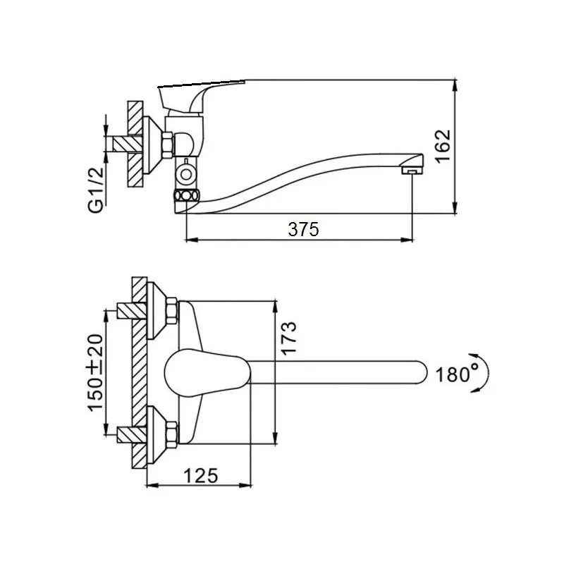 Смеситель для ванны D-Lin D140422-6, хром