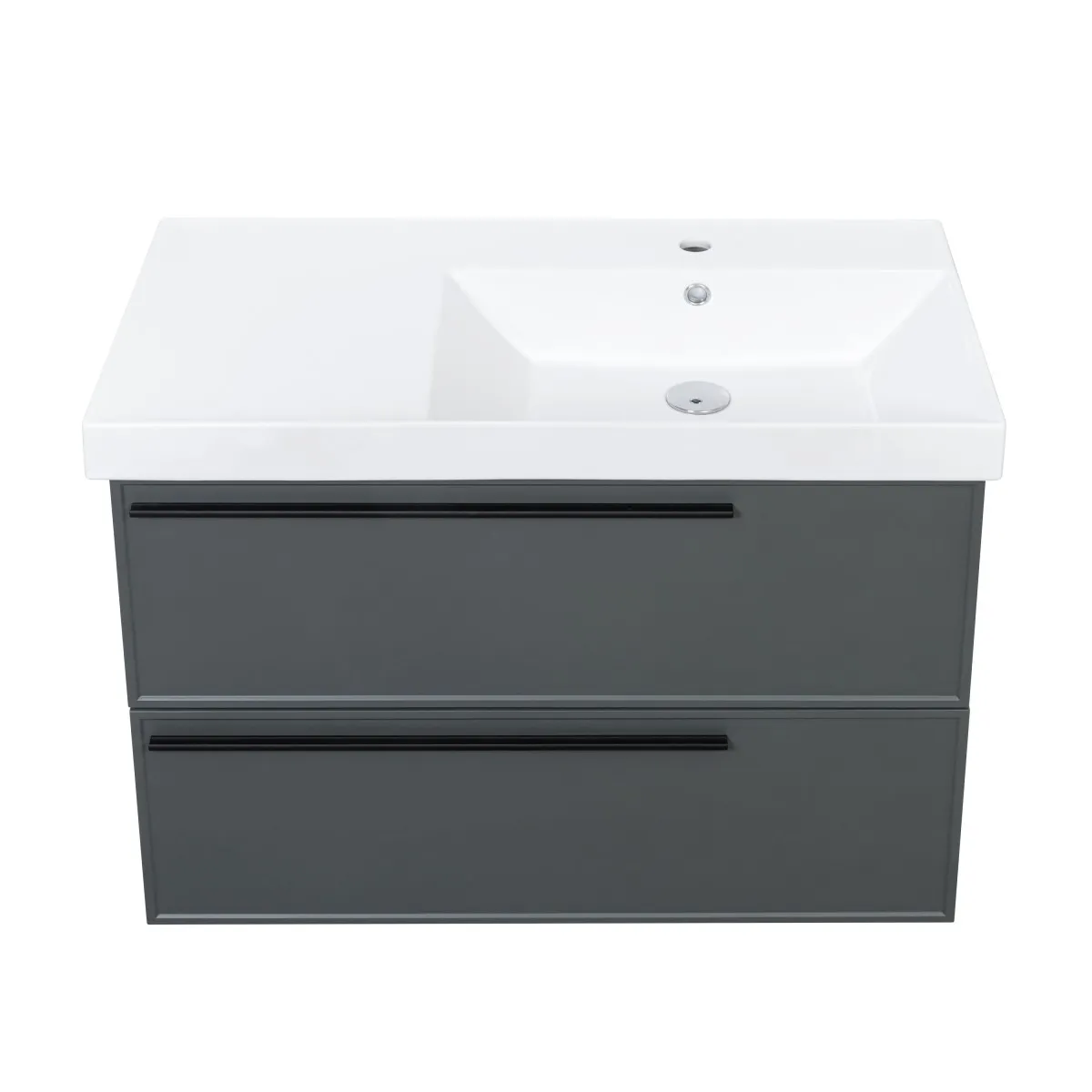 Тумба под раковину подвесная La Fenice Elba TWIN FNC-01-ELB-G-90-2, серо-зеленая