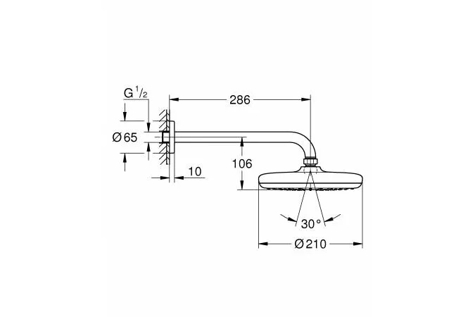 Душ верхний Grohe Tempesta 210 26412000 хром